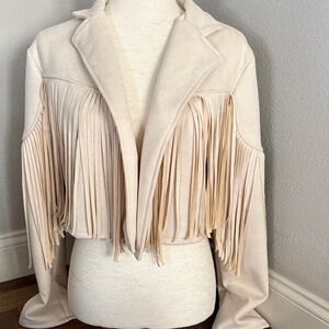 Cropped Western Fringed Jacket size large